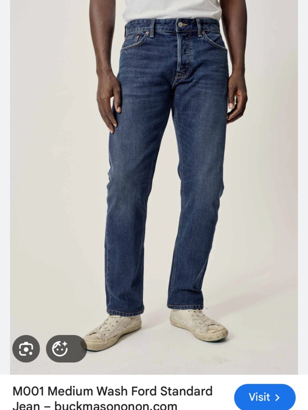 Buck Mason Straight Jeans in Medium Blue Wash